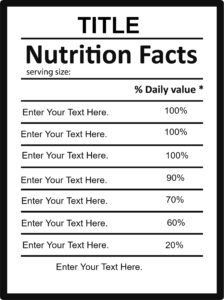 nutrition fact label generator