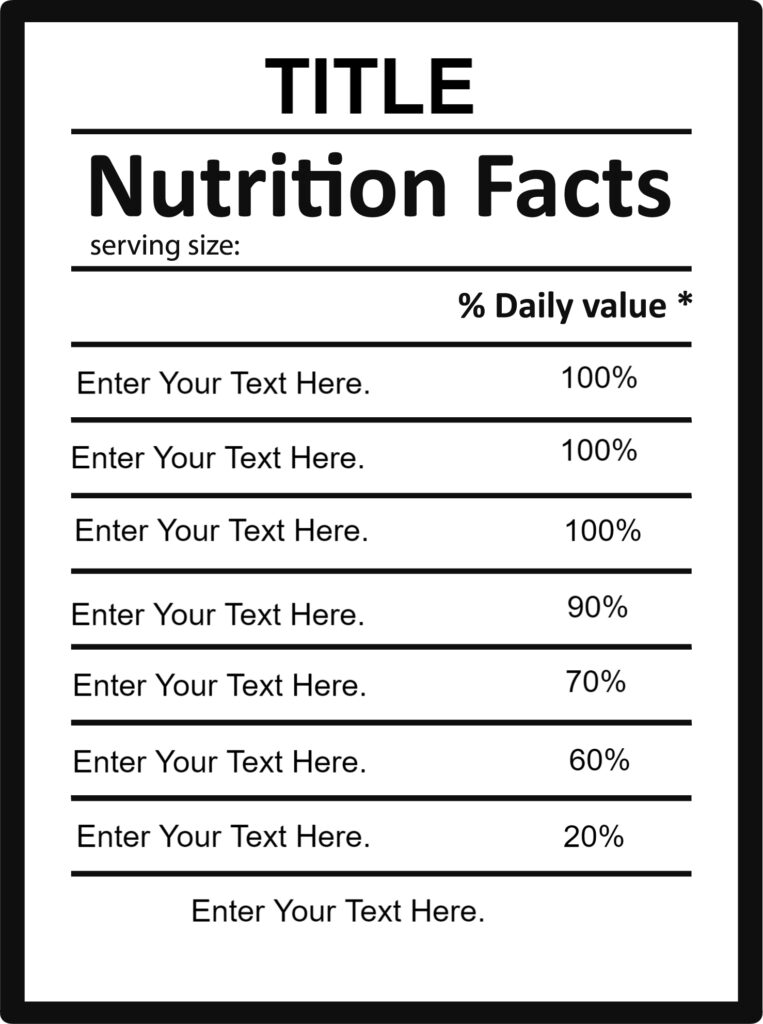 nutrition fact label generator