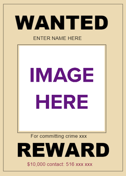 Wanted poster creator